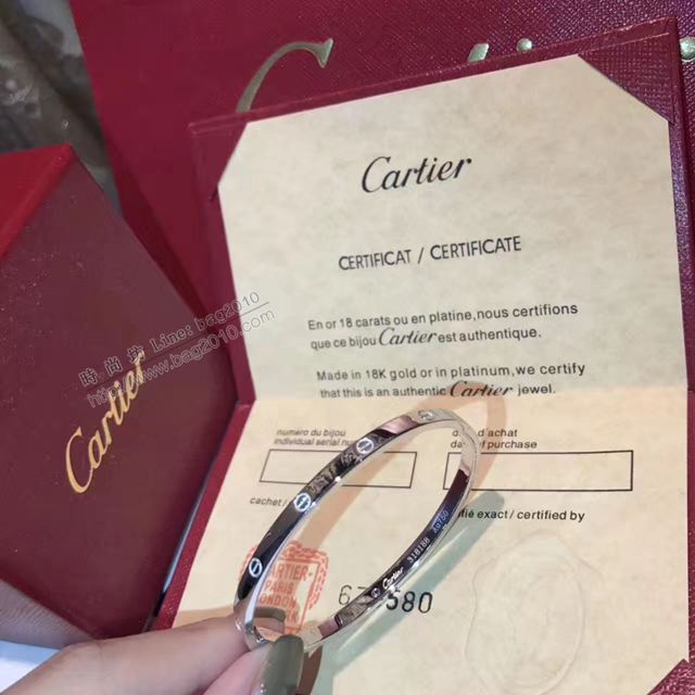 Cartier首飾 卡地亞通體S925純銀材質 火爆窄版手鐲 高端螺絲印手鐲  zgk1457